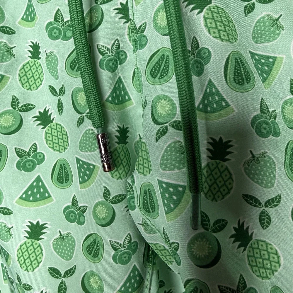 Mr Swim Green Tonal Hybrid Swim Trunks Fruit Men's Medium Lined Beach Pineapple